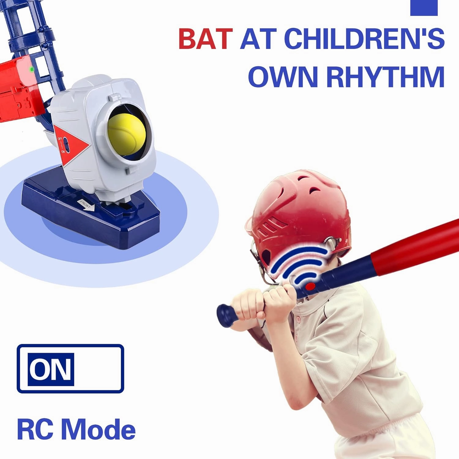 iPlay, iLearn Kids Pitching Machine Toys, 2 in 1 RC Baseball Tennis Pitcher, Auto Ball Launcher Bat, Boys Outdoor Outside Sports Backyard Game, Birthday Gift 5 6 7 8 10 12 Yr Youth-Unassembled