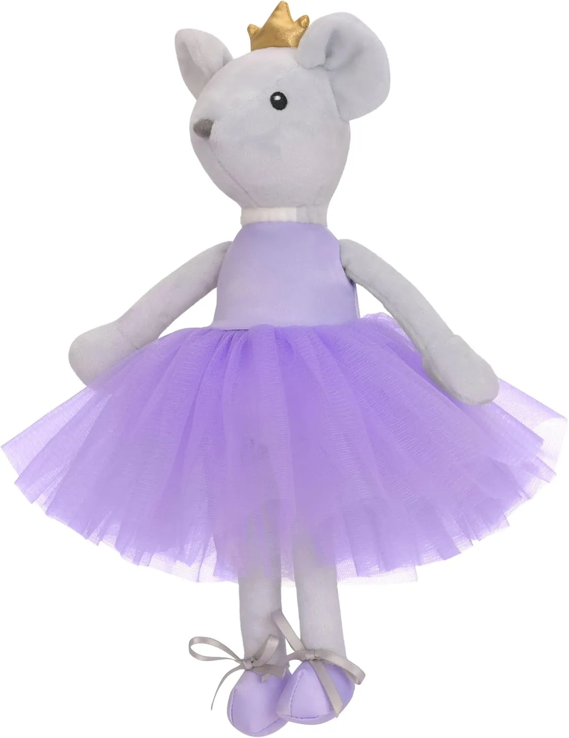 iscream Corps de Ballet Plush Allongé Mouse Ballerina with Glitter and Embroidered Accents for All Ages