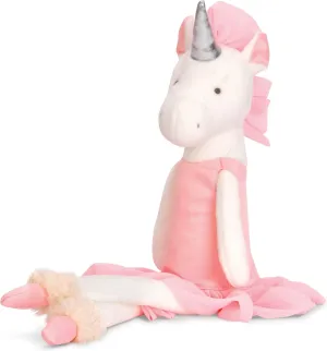 iscream Corps de Ballet Plush Allongé Unicorn Ballerina with Real Satin and Embroidered Accents for All Ages