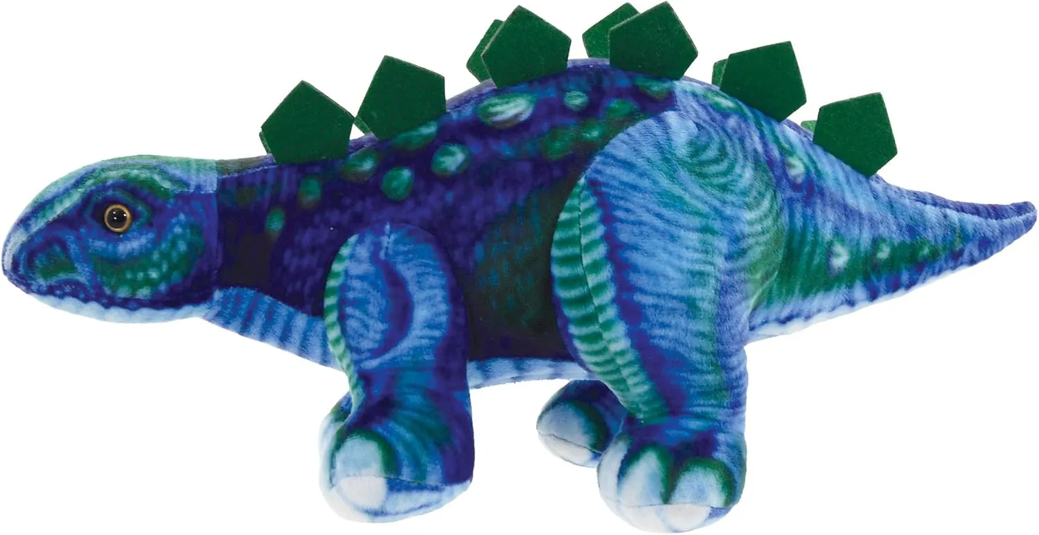 iscream Dinosaur Buddies Plush 15" x 7" Stegosaurus Toy with Roaring Sound
