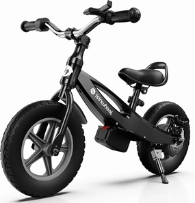 isinwheel SK12/SK14 Electric Bike for Kids Ages 3-6, 150W/250W Electric Balance Bike with Swappable Battery, 12/14 inch Inflatable Tire and Adjustable Seat, Electric Motorcycle for Kids Boys & Girls