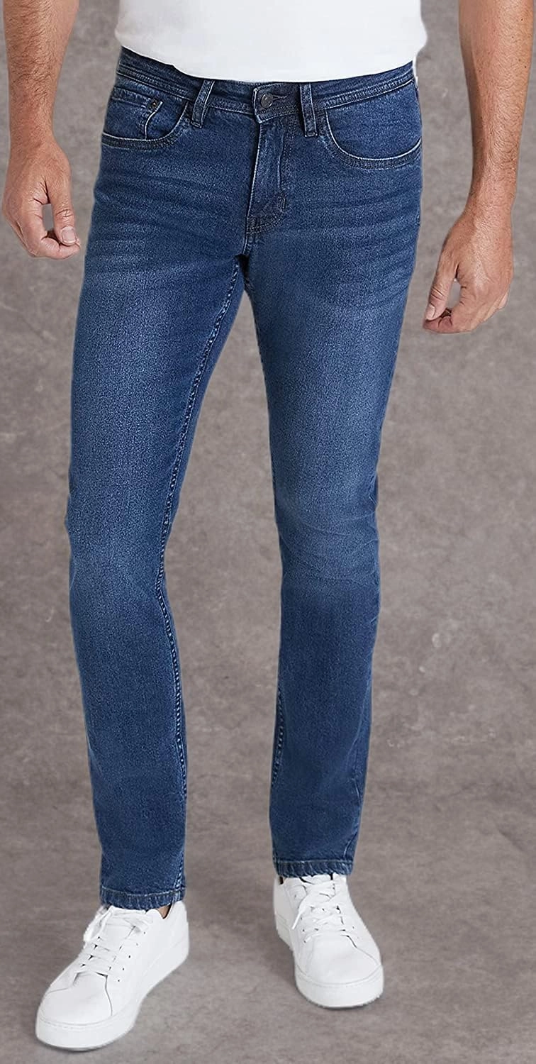 IZOD Men's Straight Fit Jeans - Comfortable Stretch Casual Pull On Denim Jeans for Men - Ultrasoft Men's Fashion Pants