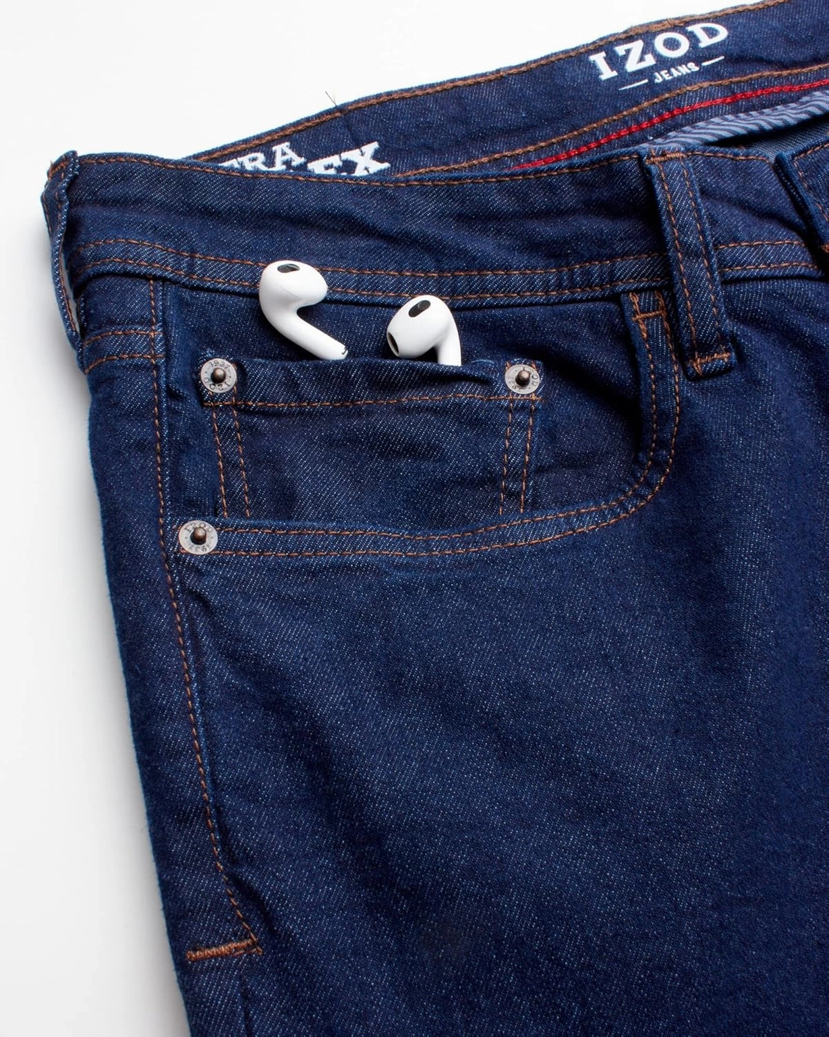 IZOD Men's Straight Fit Jeans - Comfortable Stretch Casual Pull On Denim Jeans for Men - Ultrasoft Men's Fashion Pants