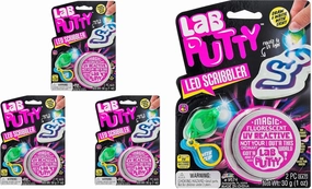 JA-RU Lab LED Scribbler Sensory Putty for Kids w/ Mini UV Light Flashlight (3 Units) Invisible Ink Magic Color Changing Stress Relief Toy. Mini Slime Party Favors