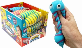 JA-RU Squishy Caterpillar Fidget Toy (12 Units Assorted) Stretchy Caterpillar Toys for Kids. Anger Management Toys, Occupational Therapy Tools, Autism Sensory Products. 4351-12s