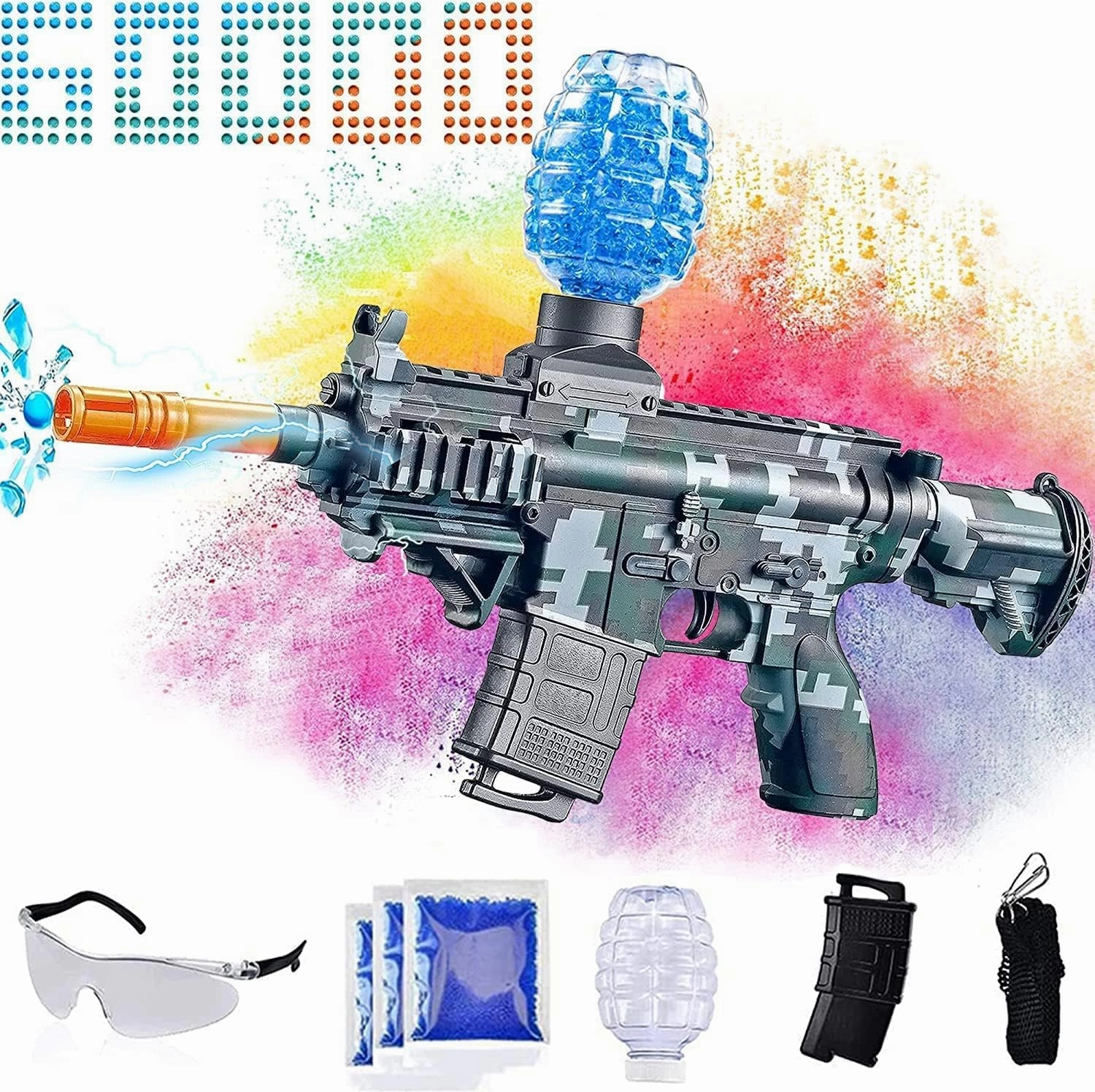 JANNIRESS Electric Gel Ball Blaster-Toys-Eco-Friendly Splatter Ball Blaster,Automatic Outdoor Games Toys for Activities Team Game