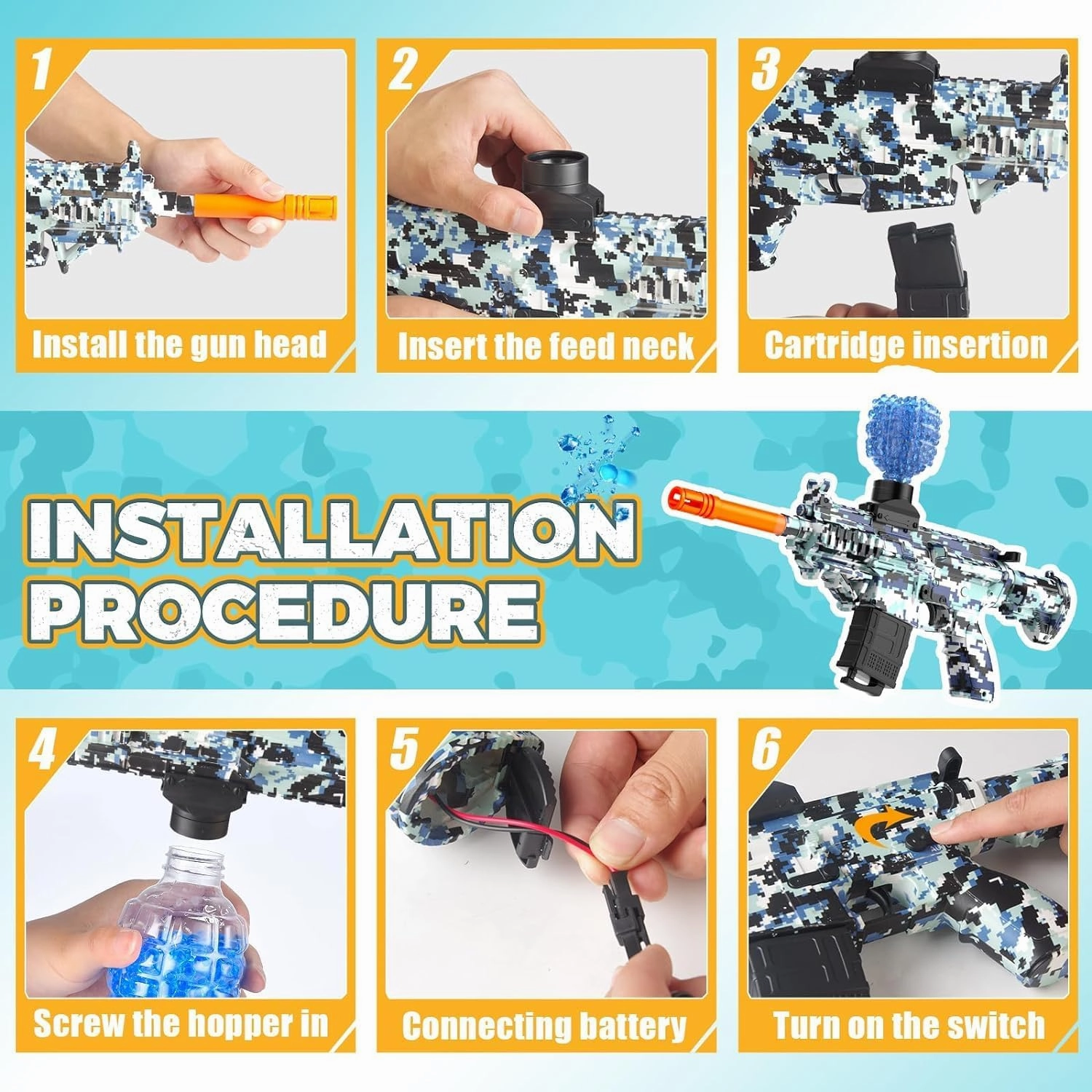 JANNIRESS Electric Gel Ball Blaster-Toys-Eco-Friendly Splatter Ball Blaster,Automatic Outdoor Games Toys for Activities Team Game