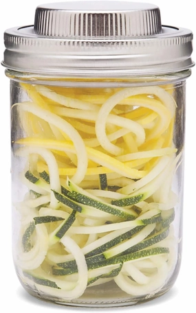 Jarware 3 in 1 Mason Jar Spiralizer Lid, Wide Mouth, Stainless Steel