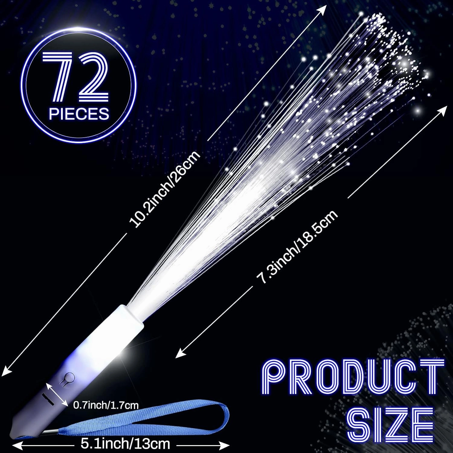 Jecery 120 Pieces White Fiber Optic Wands Glow Sticks LED Light up Wedding Wand with 3 Modes Flashing Sparklers for Wedding Bridal Shower Birthday Glow in The Dark Party Favors Supplies