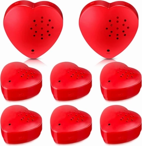 Jerify 8 Pcs Valentine Voice Recorder for Stuffed Animal 40 Second Heart Shape Voice Recorder Audio Device Recordable Gifts for Plush Stuffed Animal Toy Module Record Messages Button(Red)