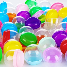 Jexine 150 Pcs Vending Machine Capsules Bulk for Claw Machine 2 Inch Frosty Clear Acorn Gumball Capsules Prizes Toys Refill 12 Assorted Colors for Boy and Girl Christmas Party Favor Game Prize