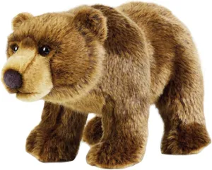 JIANEEXSQ Realistic Brown Bear Stuffed Animal Plush Toy, Simulation Brown Teddy Bear Plushies Soft Toy, Birthday Gift Decor