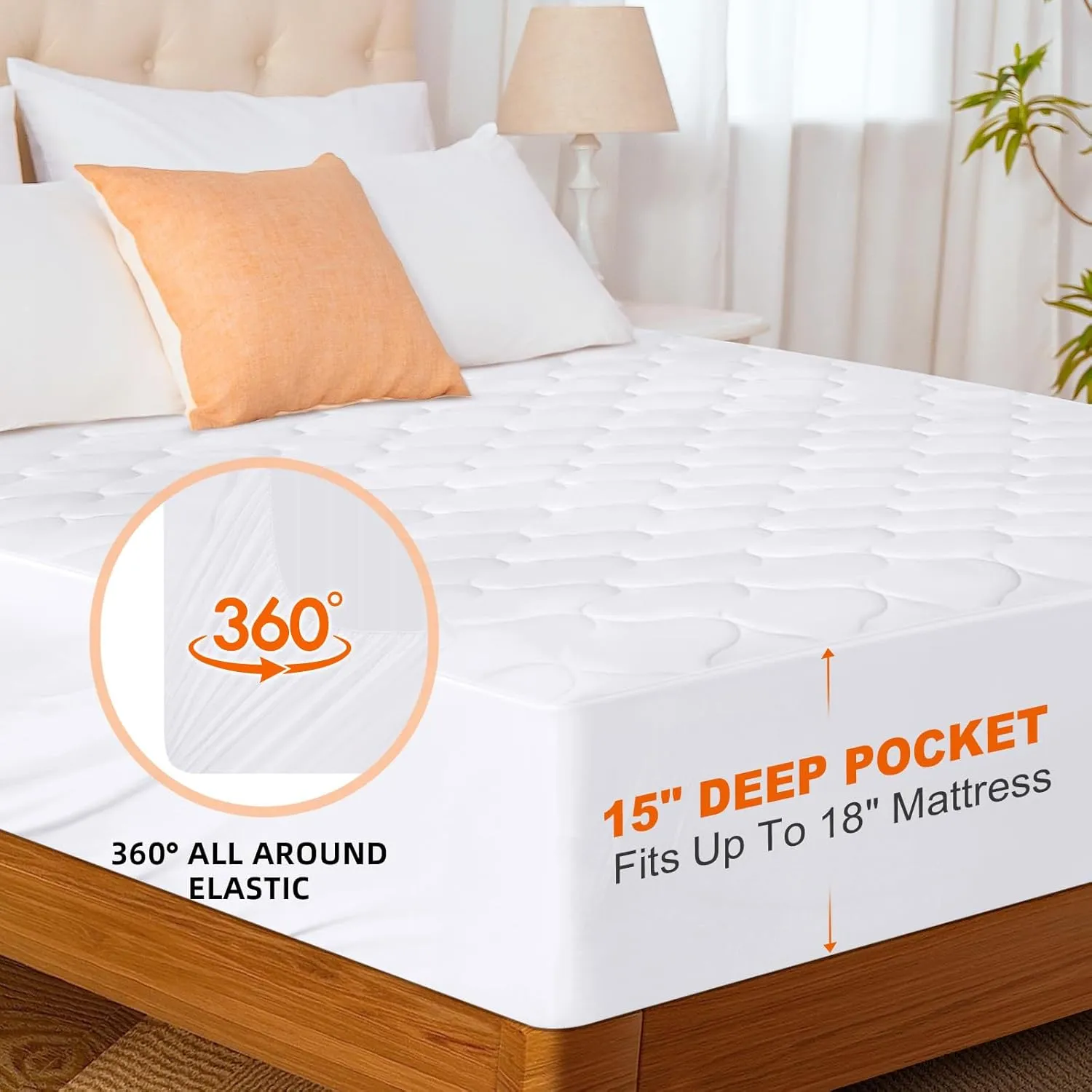 JinJeeo Heated Mattress Pad Cal King Electric Mattress Pads Electric Bed Warmer Fit up to 21" with 11 Heat Settings Dual Controller 9 Hours Auto Shut Off, White