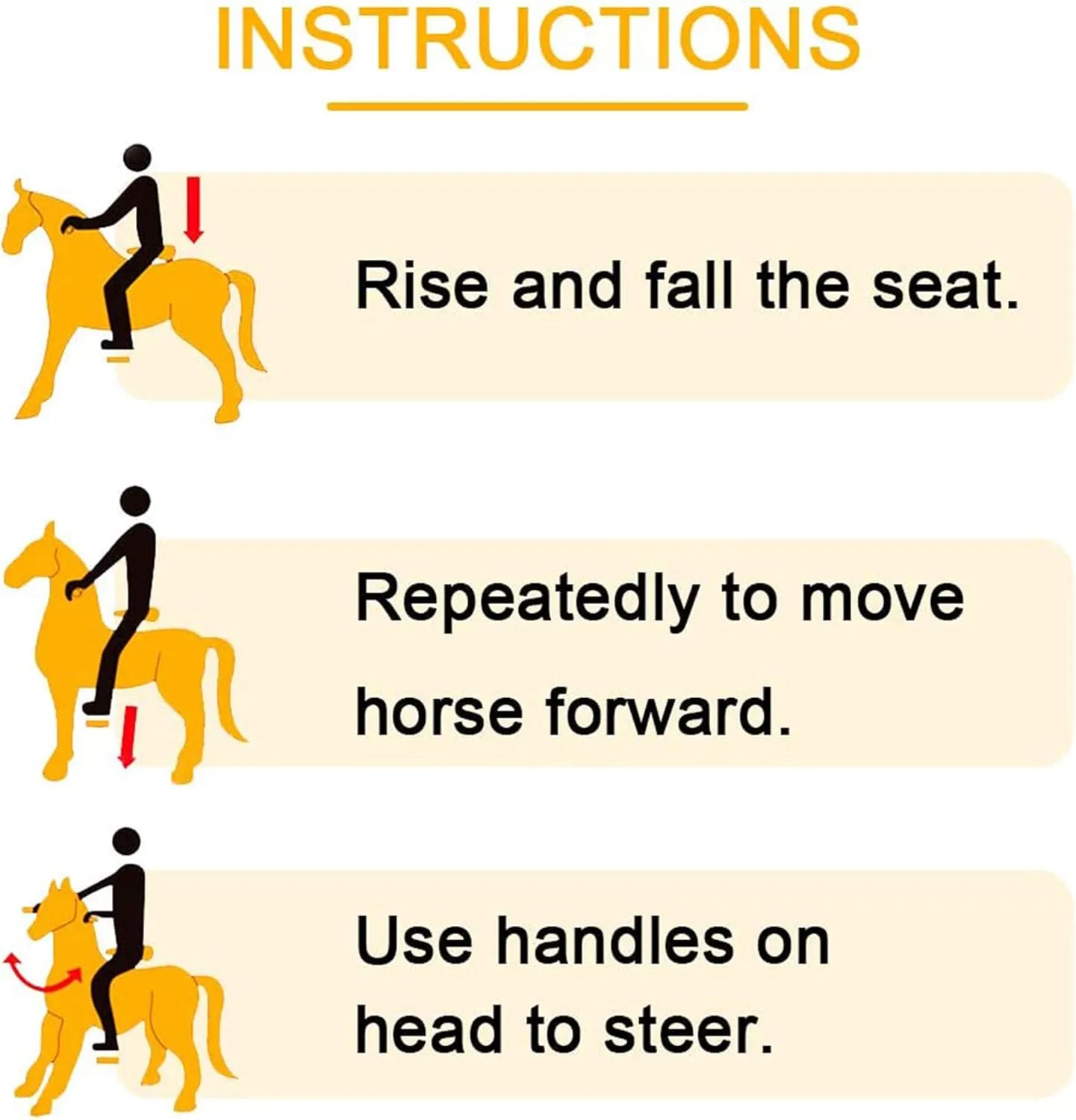 JoJoPooNy Ride on Horse Toy, Kids Ride on Toy for 3-6 Years Old, Premium Riding Horse Plush Animal Toy, Walking Horse Toy with Wheels (27 Inch Height)