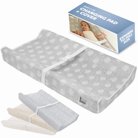 Jool Baby Soft Changing Pad   Washable Cover, Non-Slip - Fits Standard Changing Tables & Dressers (Gray)