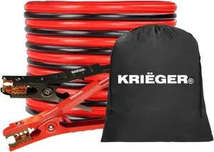K KRIËGER Jumper Cables for Car Battery, Heavy Duty Automotive Booster Cables for Jump Starting Dead or Weak Batteries with Carrying Bag Included (16-Feet (6-Gauge)