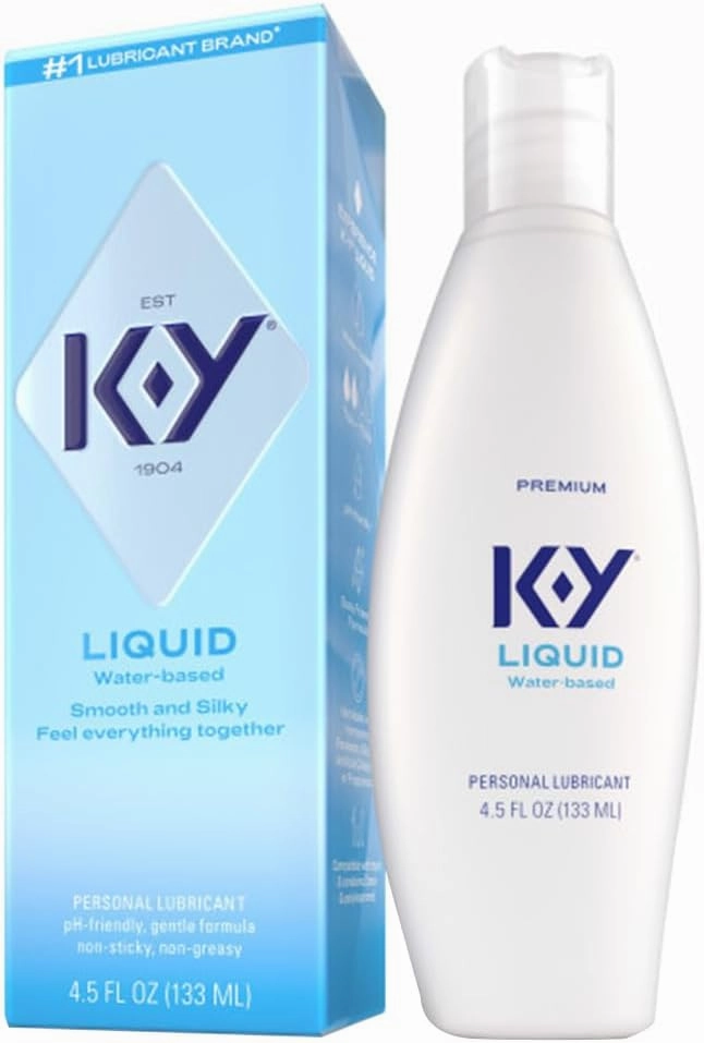 K-Y Liquid Classic Water-Based Body Friendly Formula 4.5 Fl Oz Personal Lubricant for Wetter Sex for Men, Women and Couples & Safe to Use with Latex Condoms (6 Pack)