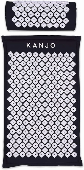 Kanjo FSA HSA Eligible Premium Acupressure Mat and Pillow Set for Back Pain Relief & Neck Pain Relief, with Memory Foam Pillow, Includes Carry Bag, Black