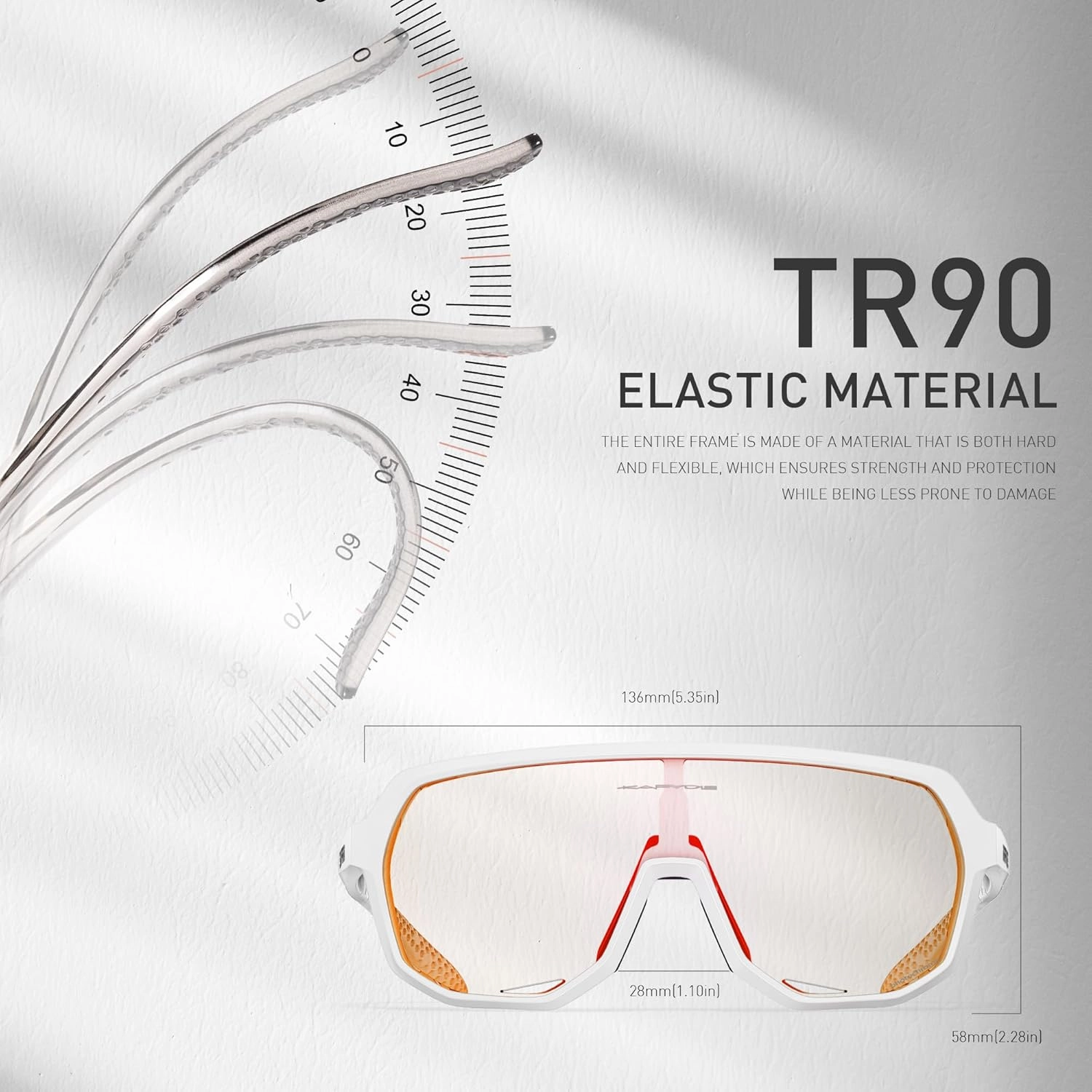 KAPVOE Photochromic Cycling Glasses for Men Women Mountain Bike Sunglasses Sports Goggles UV Protection K63