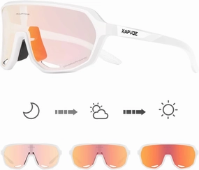 KAPVOE Photochromic Cycling Glasses for Men Women Mountain Bike Sunglasses Sports Goggles UV Protection K63