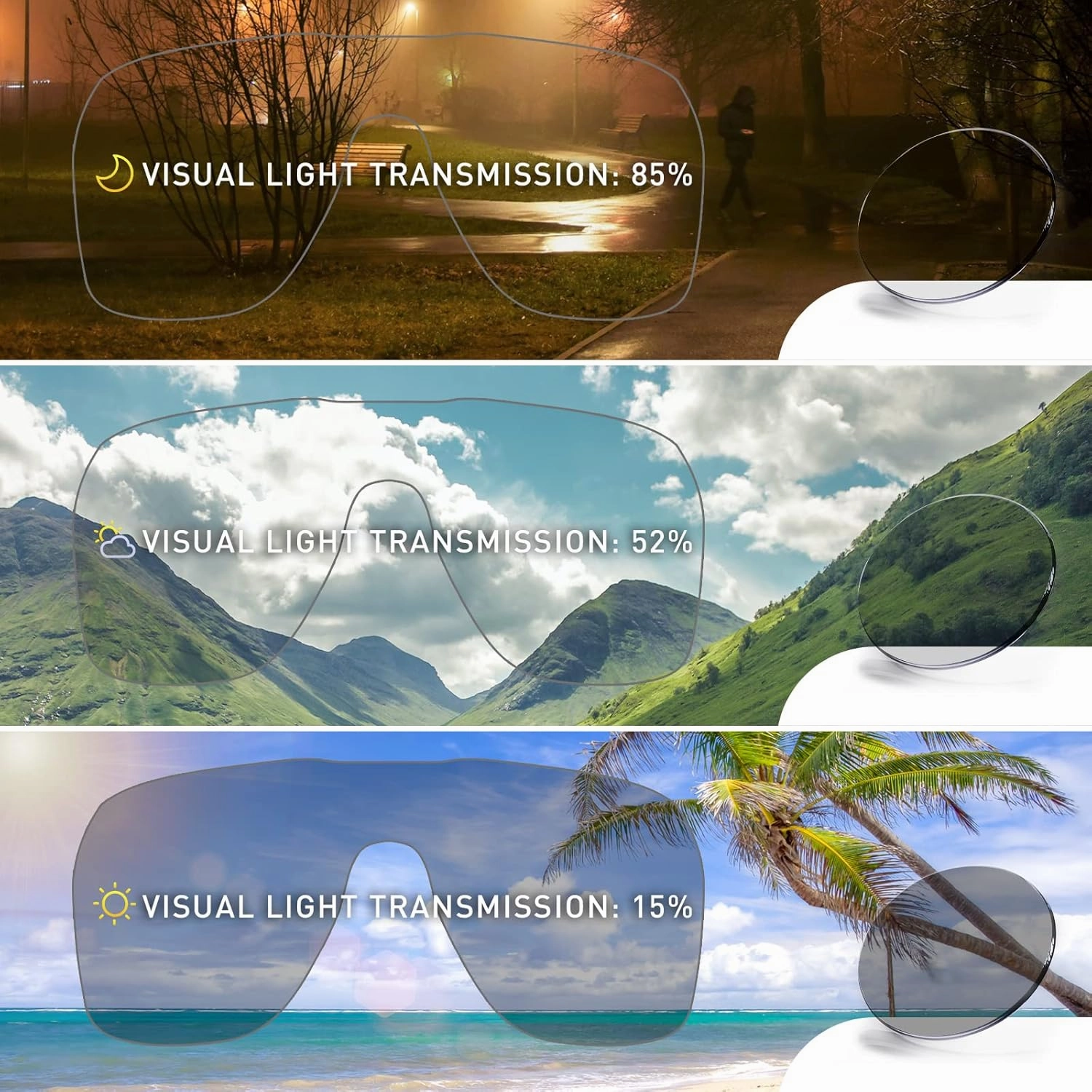KAPVOE Photochromic Cycling Glasses for Men Women Sports Sunglasses MTB Biking Sunglasses UV Protection K64