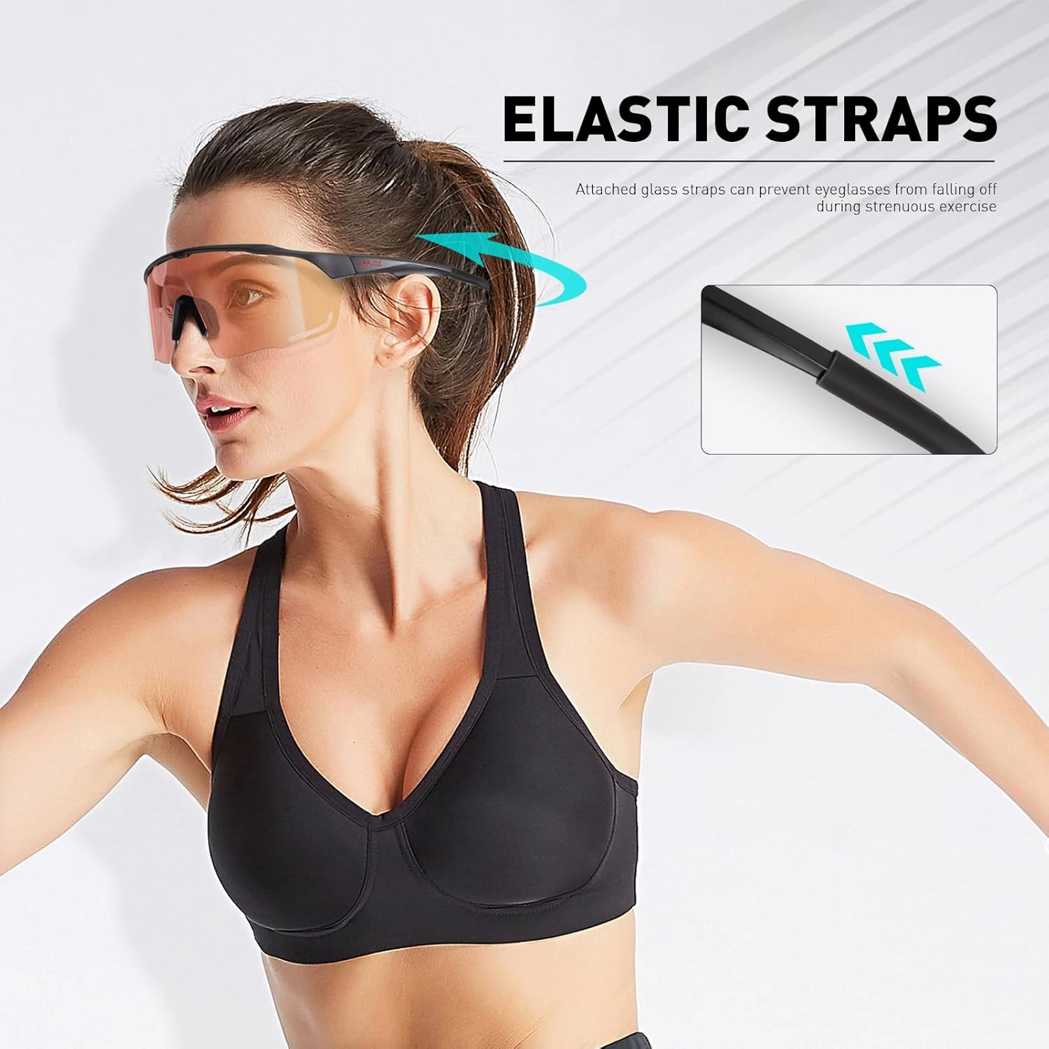 KAPVOE Photochromic Cycling Glasses Men Women Clear Mountain Bike Sunglasses Sports Sunglasses MTB Biking Baseball K91