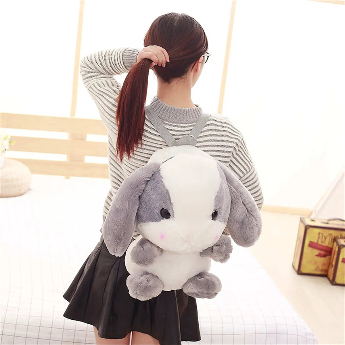 Kawaii Lolita Bunny Backpack Plush Bag