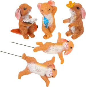 KESYOO 1 Set Bunny Doll Dollhouse Garden Small Rabbit Doll Decoration Decorations Micro Landscape Decoration Cartoon Tiny Soft Ornament Rabbit Figures Cuddly Mini Resin Chocolate