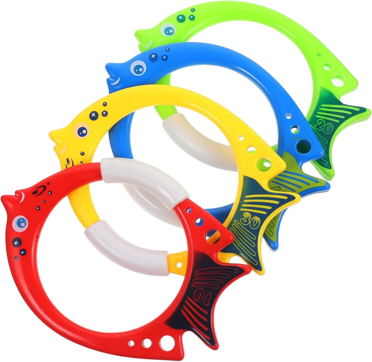 KESYOO 4Pcs Fish Shaped Diving Rings for Pool Training Safe Material Smooth Edges Fun Underwater Games for Pool Play and Skill Development