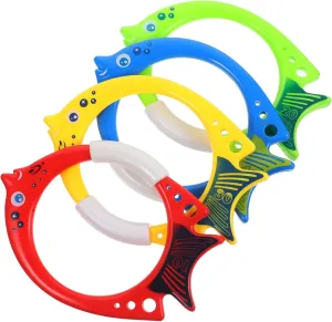 KESYOO 4Pcs Fish Shaped Diving Rings for Pool Training Safe Material Smooth Edges Fun Underwater Games for Pool Play and Skill Development