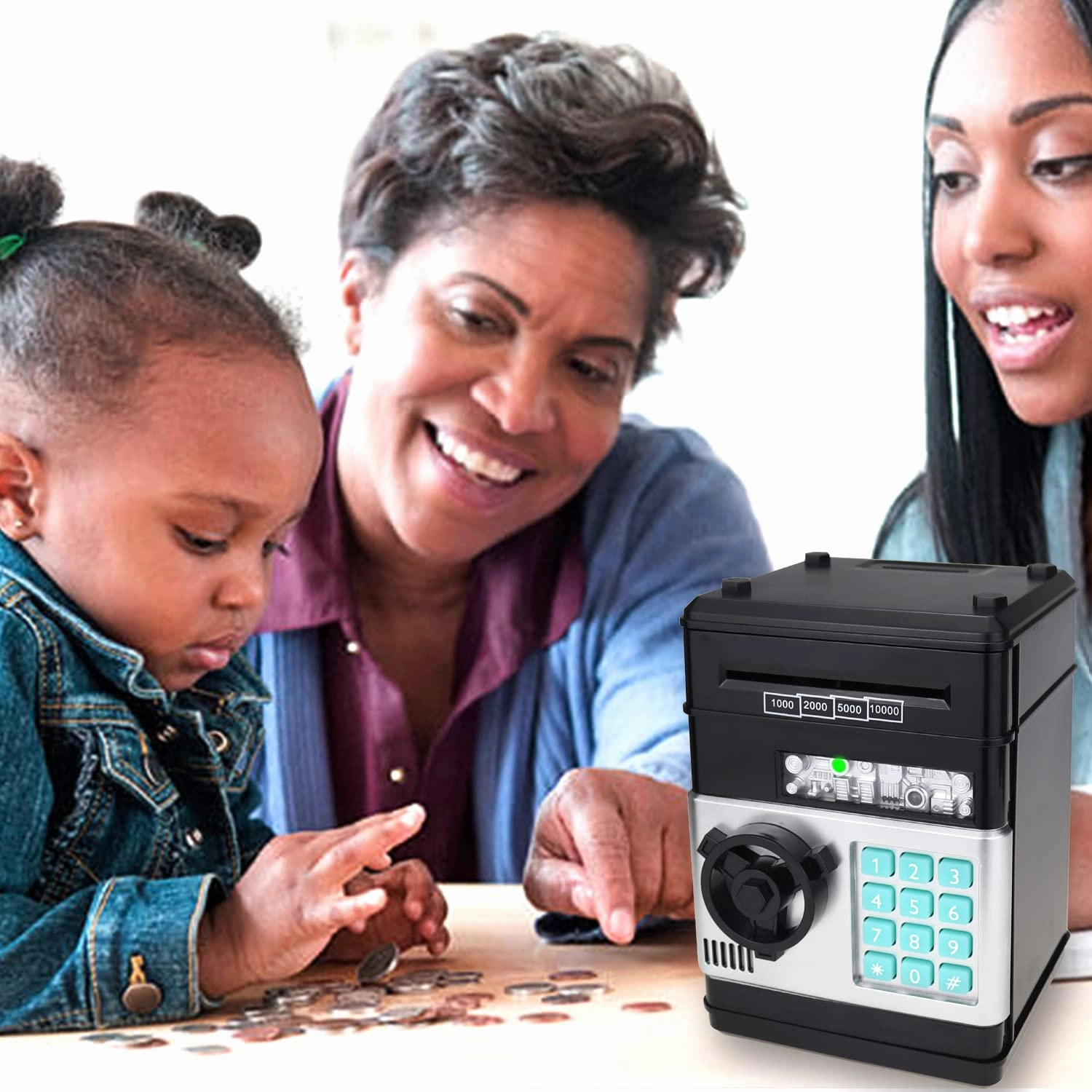 Kids Electronic Password Safe Mini ATM Piggy Bank Toy for 3-14 Year Old Boys and Girls