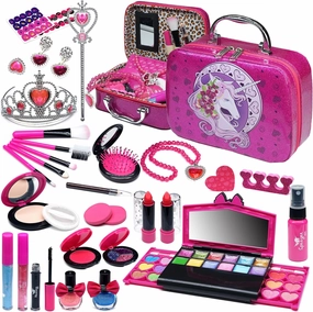 Kids Makeup Kit for Girls - Real Make up kit Toys Little Girl Toddler & Non-Toxic Make Up Set,Child Princess Play Pretend Birthday Gift,Age4 5 6 7 8 9 10-12 Year Old