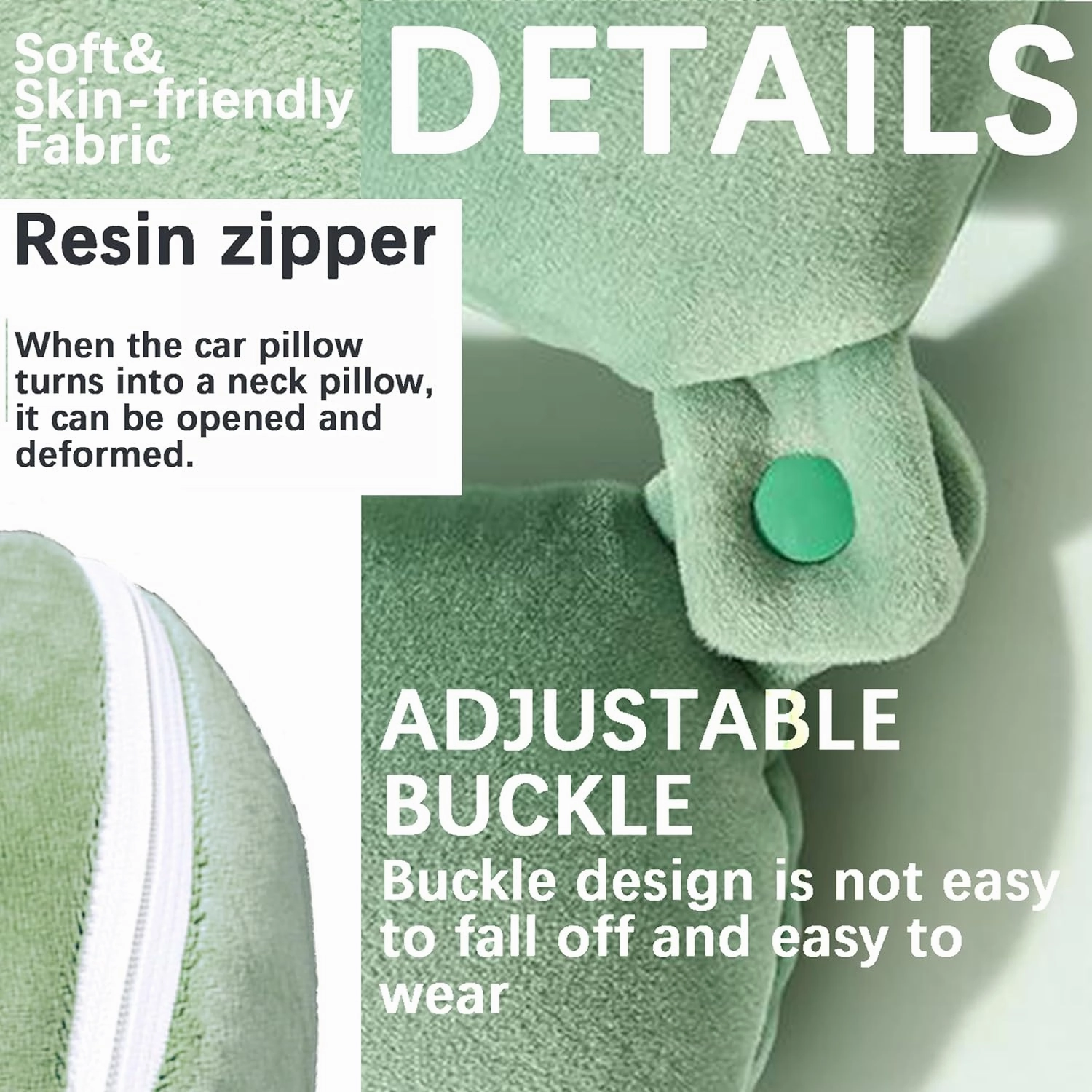 Kids Neck Pillows for Travel - Animal 2-in-1 Transforming Plush Travel Pillow for Airplane and Car Journeys - Adorable U-Shaped Headrest & Neck Support for Kids and Adults - Green Dinosaur