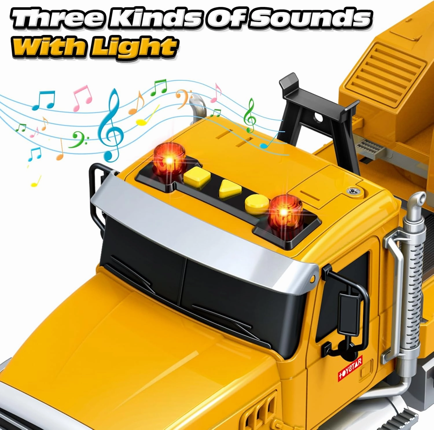 Kids Toys for 3 4 5 6 7 8 Years Old Boys, Crane Truck Toy with Lights, Sounds, Toddler Friction Powered Truck Vehicle Toy for Boys Girls Chrismas Birthday Gifts
