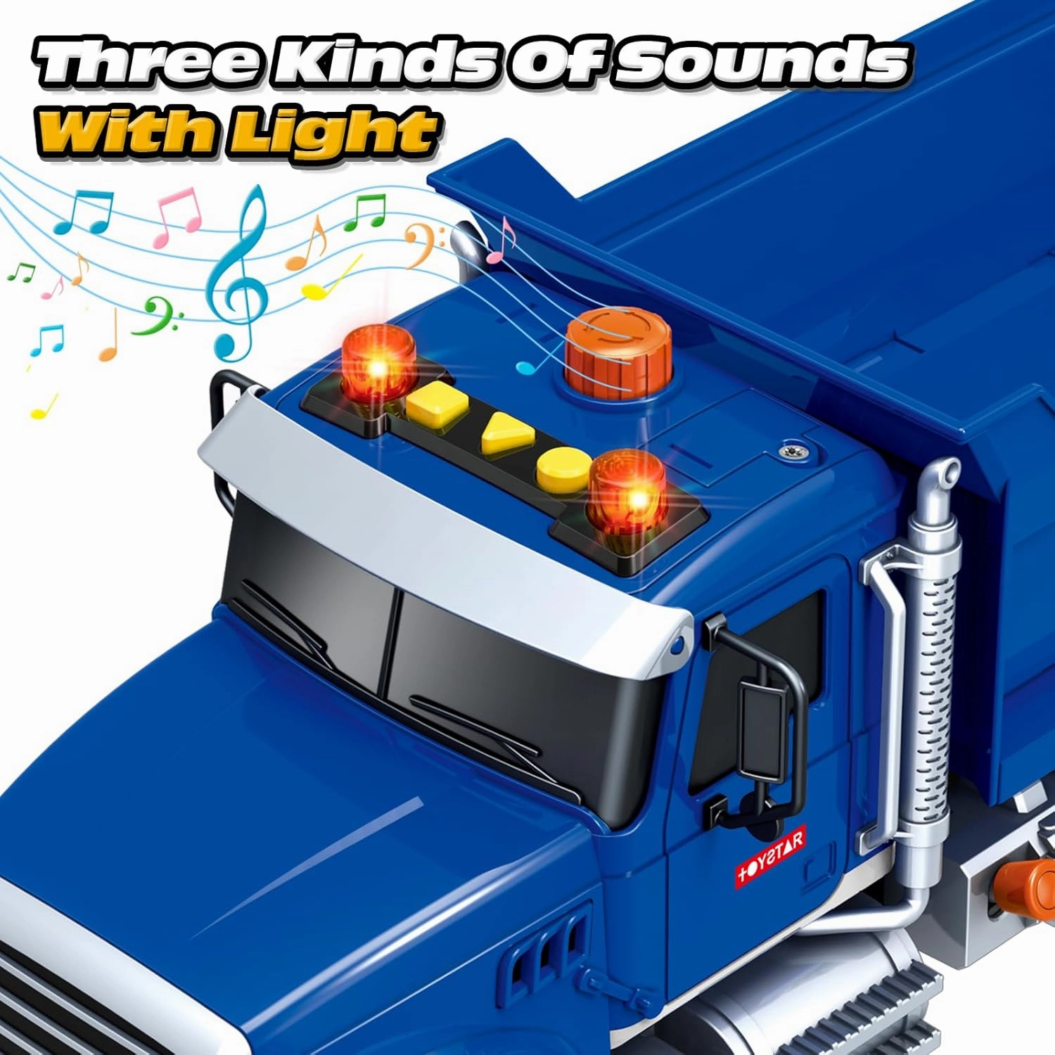 Kids Toys for 3 4 5 6 7 8 Years Old Boys, Large Dump Truck Toy with Lights, Sounds, Blue Toddler Friction Powered Truck Vehicle Toy for Boys Girls Birthday Gifts