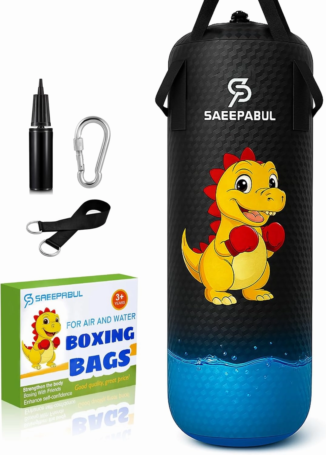 Kids Water Punching Bag - 30kg/66lbs Water-Filled Sandbag, High-Bounce PVC Anti-Leak Design, Durable Training Bag for Karate Taekwondo MMA (Green)