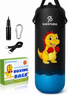 Kids Water Punching Bag - 30kg/66lbs Water-Filled Sandbag, High-Bounce PVC Anti-Leak Design, Durable Training Bag for Karate Taekwondo MMA (Green)