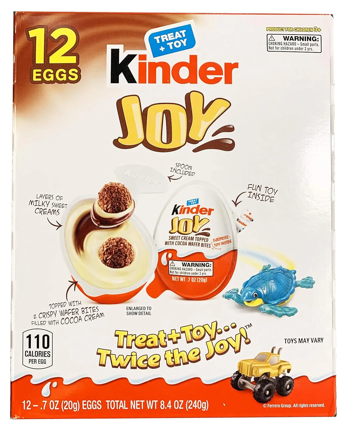 Kinder Joy Chocolate Egg Treat with Toy 12 Pack