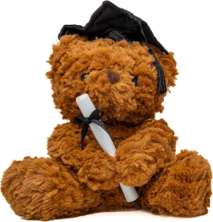 KINREX Graduation Teddy Bear – Soft Fluffy Brown Stuffed Animal Plush with Graduation Cap, Gifts for Boys, Girls, Adults, College Graduate, Preschool, Measures 11.81” – 30 cm.