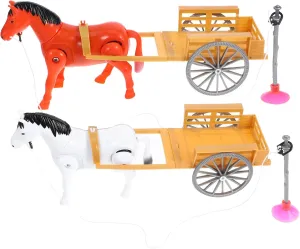 Kisangel 2 Pcs Electric Horse Toy Boys and Girls Educational Wagon Toy for Boys Girls Random Color