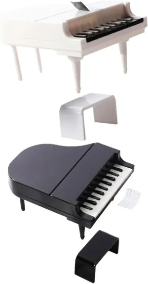 Kisangel 2sets Miniature Piano Model Dollhouse Furniture Accessory Creative Decor for Miniature Houses Sturdy Material Lifelike Details for Mini Crafts Photography