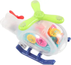 Kisangel Electric Helicopter Inertial Aircraft Model with Glowing Design Fun Safe Light Up Plane for Early Learning and Family Playtime Random Color