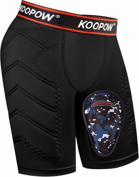KOOPOW Youth Boys Padded Sliding Shorts Slider Pad with Soft Protective Athletic Cup for Baseball, Football, Lacrosse