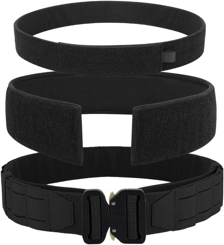KRYDEX Tactical Battle Belt 2 Inch Quick Release MOLLE Combat Belt with Inner Belt & Back Support Pad