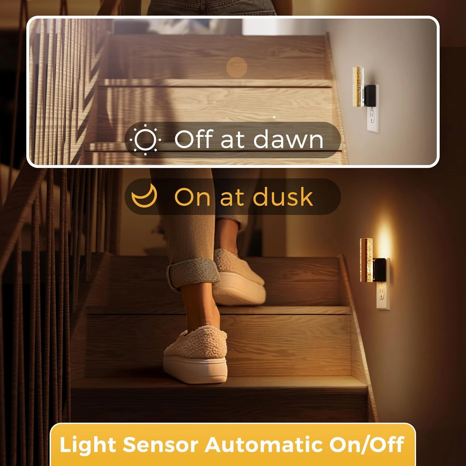 L LOHAS LED Night Lights Plug Into Wall, 2 Pack Night Light with Dusk-to-Dawn Sensor, Dimmable Decorative LED Nightlights, 0-100LM 3000K Adjustable Brightness for Bathroom, Hallway, Bedroom,Stairway