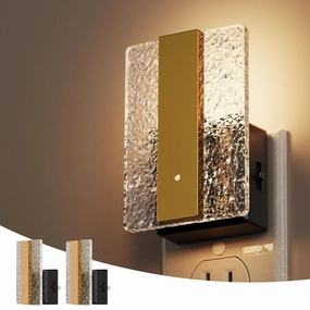 L LOHAS LED Night Lights Plug Into Wall, 2 Pack Night Light with Dusk-to-Dawn Sensor, Dimmable Decorative LED Nightlights, 0-100LM 3000K Adjustable Brightness for Bathroom, Hallway, Bedroom,Stairway