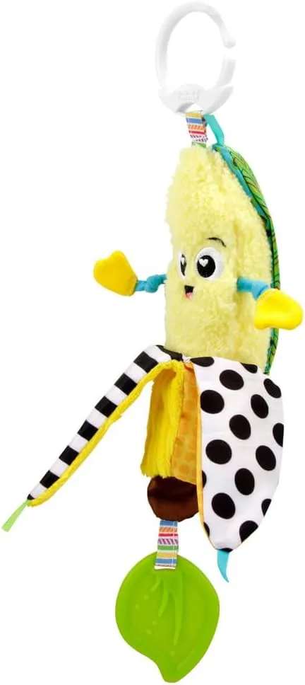 LAMAZE Bea The Banana, Clip on Pram and Pushchair Newborn Baby Sensory Toy, With Colours and Sounds, Development for Boys and Girls Aged 0 to 24 Months