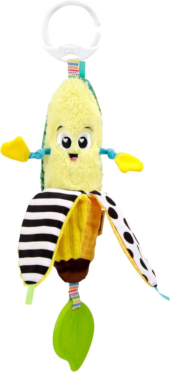 LAMAZE Bea The Banana, Clip on Pram and Pushchair Newborn Baby Sensory Toy, With Colours and Sounds, Development for Boys and Girls Aged 0 to 24 Months