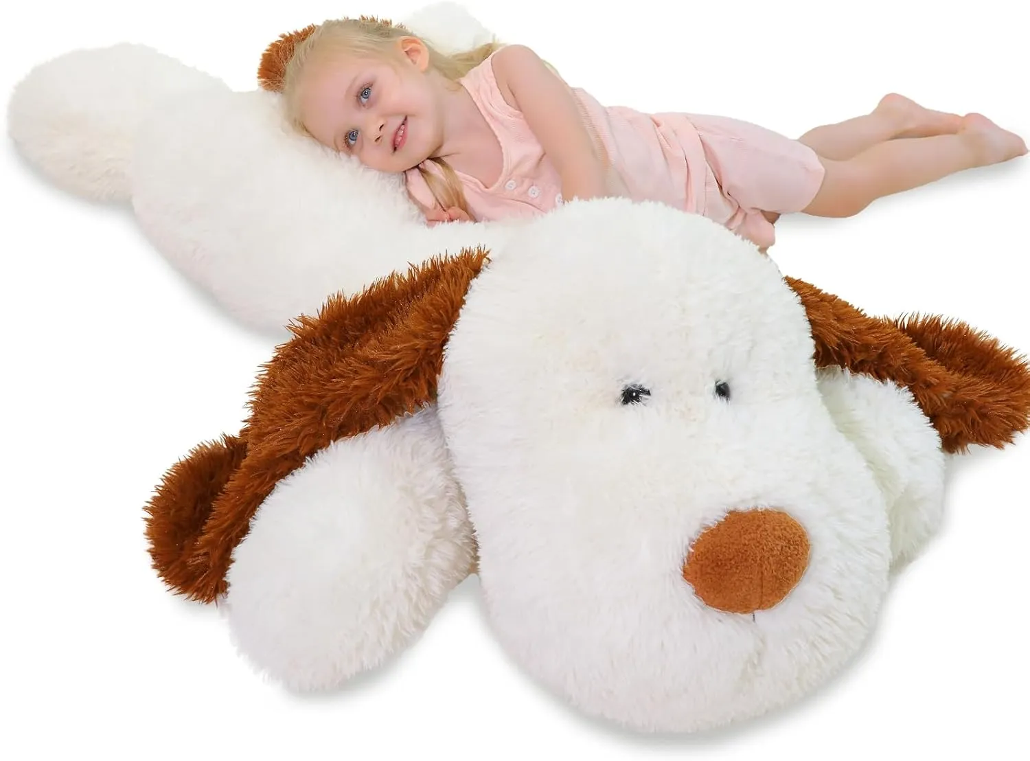 Large Dog Stuffed Animals 47 inch, Big Stuffed Dog Plushies, Giant Plush Dog Gift for Kids Boys, Birthday,Valentine,Christmas