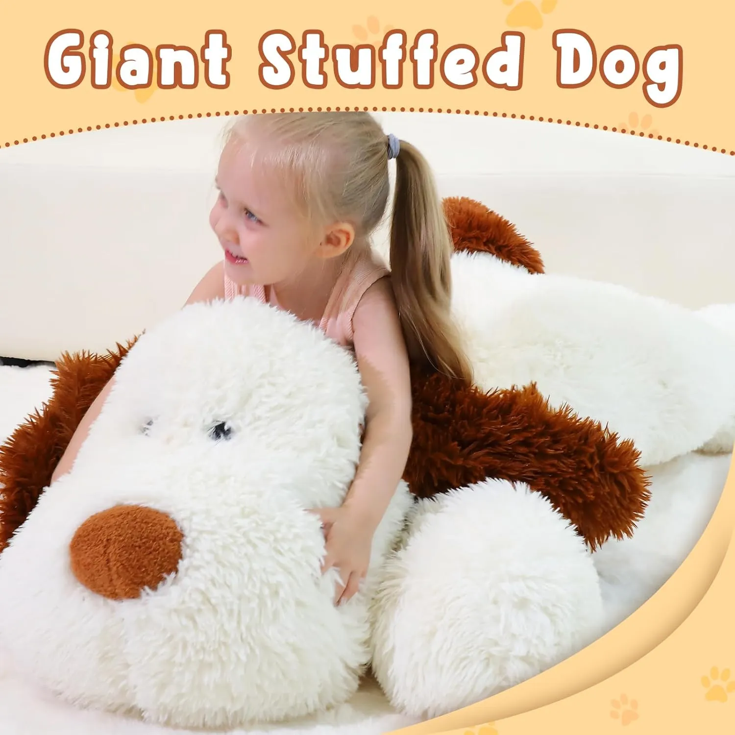 Large Dog Stuffed Animals 47 inch, Big Stuffed Dog Plushies, Giant Plush Dog Gift for Kids Boys, Birthday,Valentine,Christmas